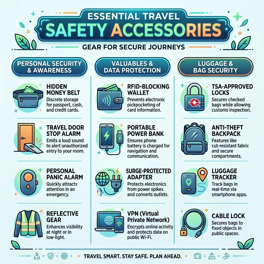 Which travel safety accessories should you bring