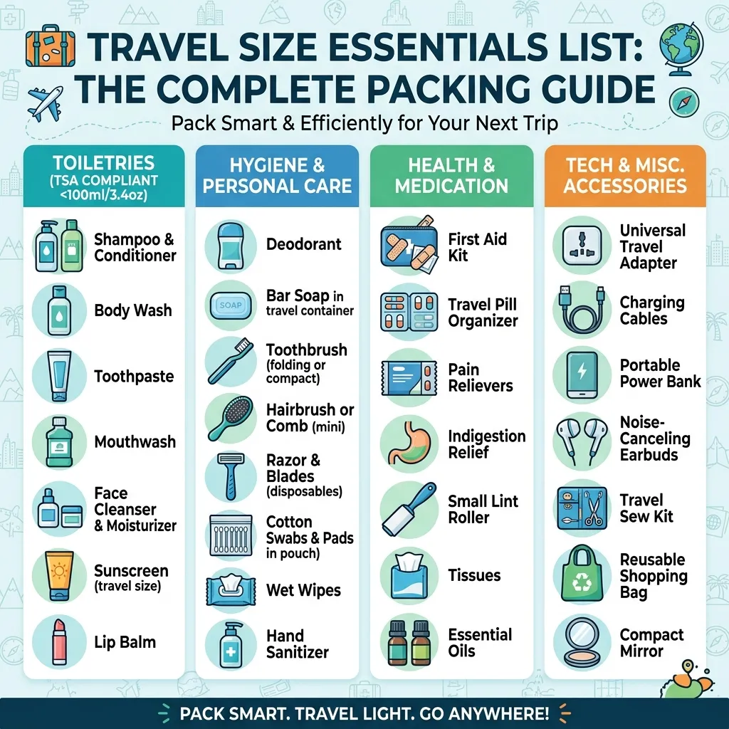 Travel Size Essentials List
